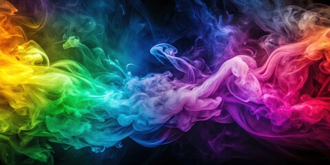 Abstract colorful background with swirling smoke , colorful, abstract, background, smoke, swirl, artistic, vibrant, dynamic