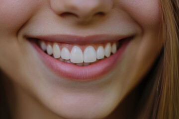 Fototapeta premium A close-up of a pleasant womans smile.