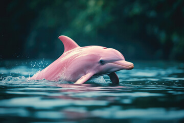 A pink dolphin in its natural habitat.