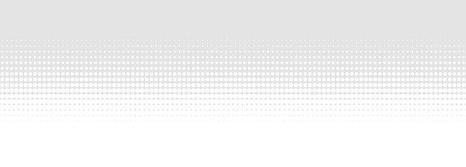 Breiter Hintergrund Banner mit Farbverlauf aus Punkten in grau und weiss © kebox
