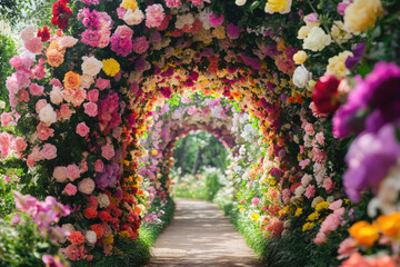 A tunnel made of flowers.