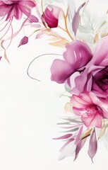 Fototapeta premium flower card, invitation to wedding, celebration, letterhead with flowers , in watercolor style