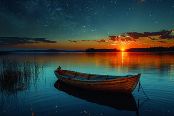 Fototapeta premium Ai generated photo of natural colorful panoramic landscape