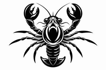 Lobster silhouette vector art illustration