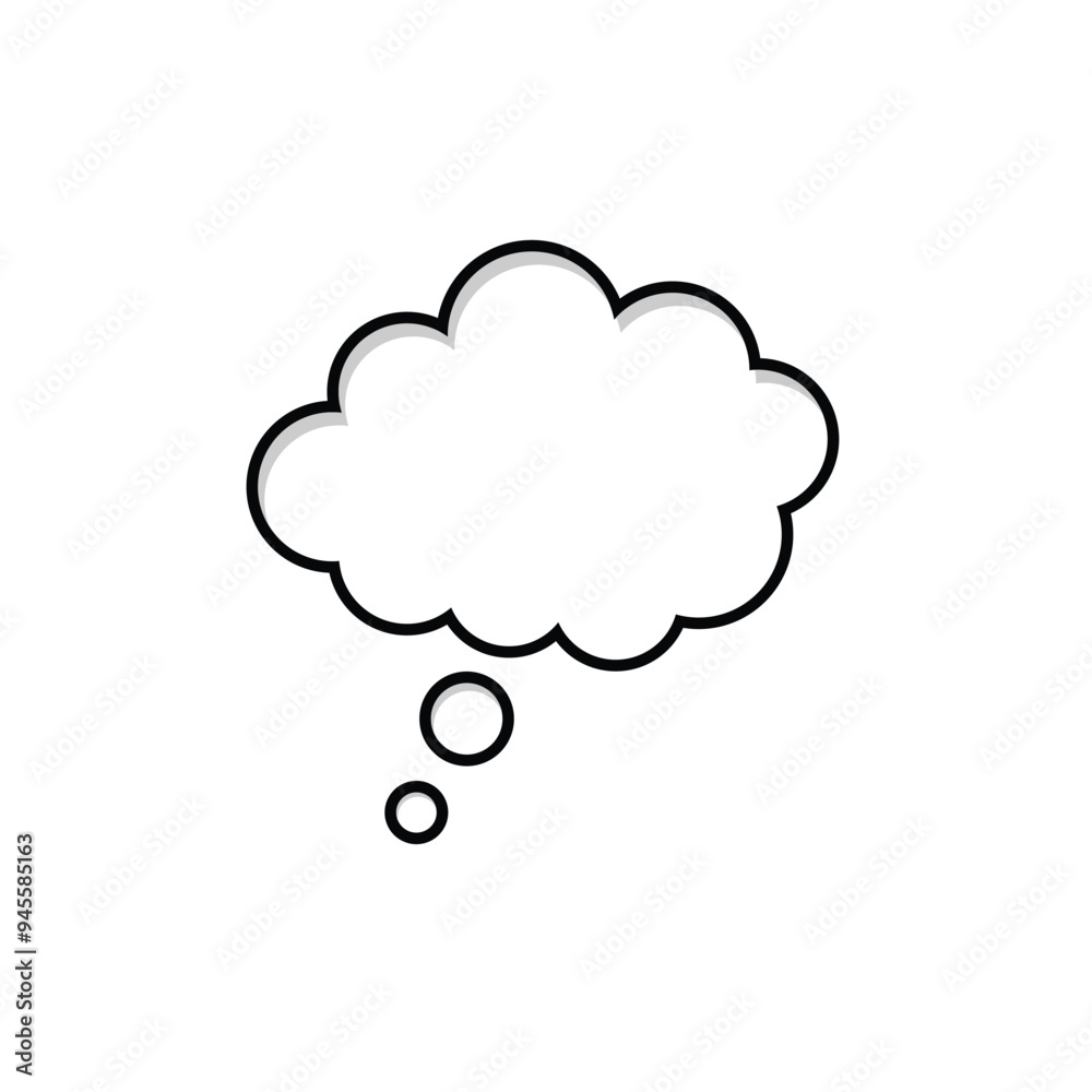 Poster thinking sign symbol. speech bubble on white background. communication talking speaking concepts. me