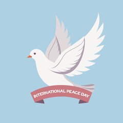 International Day of Peace. Illustration with dove