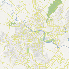Fototapeta premium Road map of Lucknow in India. Contains layered vector with roads water, parks, etc.