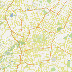 Road map of Mexico City in Mexico. Contains layered vector with roads water, parks, etc.