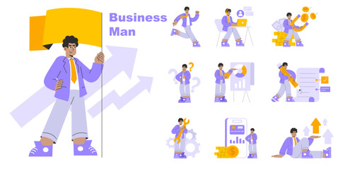 Businessman. Flat Vector Illustration