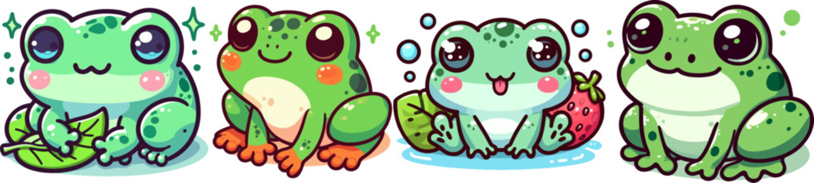 cute cartoon smiling frog