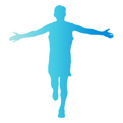 Running Man Silhouette. Isolated Vector Illustration in Colorful Design Style.