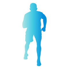 Running Man Silhouette. Isolated Vector Illustration in Colorful Design Style.