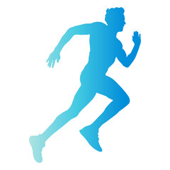Running Man Silhouette. Isolated Vector Illustration in Colorful Design Style.