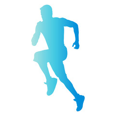 Running Man Silhouette. Isolated Vector Illustration in Colorful Design Style.