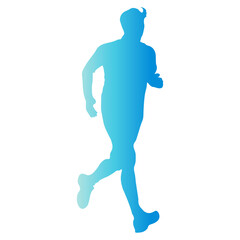 Running Man Silhouette. Isolated Vector Illustration in Colorful Design Style.