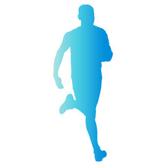 Running Man Silhouette. Isolated Vector Illustration in Colorful Design Style.