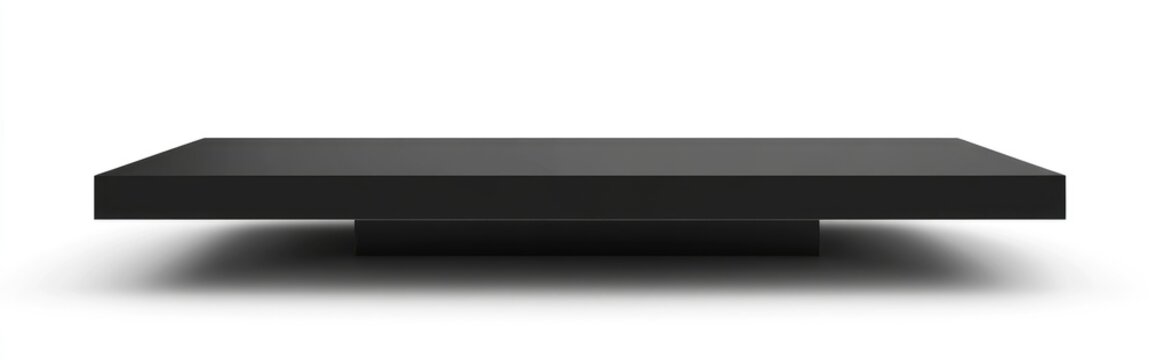 Black Table 3D rendering isolated on white Illustration for platform or stand object presentation template
