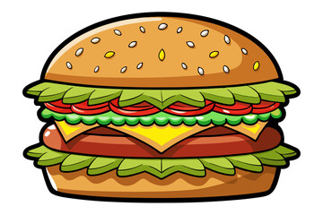 Delicious Burger Clipart: Perfect for Menus and Promotions