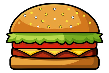 Vector Burger Clipart: Ideal for Restaurant Designs and Ads