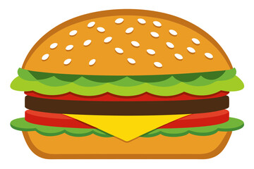 Vector Burger Clipart: Ideal for Restaurant Designs and Ads