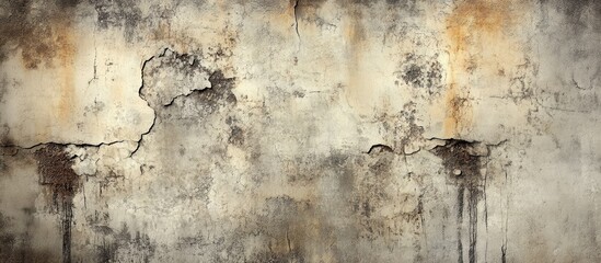 Obraz premium 3D rendering of an old grunge weathered wall background featuring an abstract backdrop with cracks spots and stains on a damaged antique surface