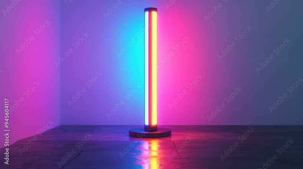 Poster 3D rendering of a stylish lamp design