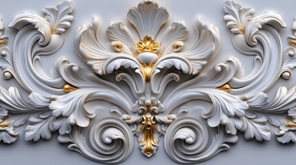 3D rendering of a decorative element for interior design in Baroque style