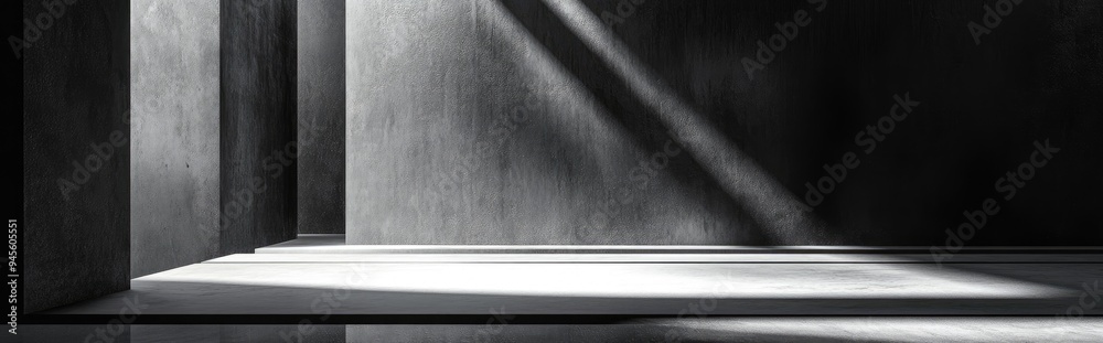 Poster 3d rendering of a wall featuring black and white tone effects suitable for background use