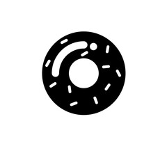 Glazed Cake, Donut Solid Flat Vector Icon Isolated on White Background.