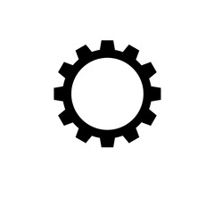 Gear Mechanism, Rackwheel Solid Flat Vector Icon Isolated on White Background.