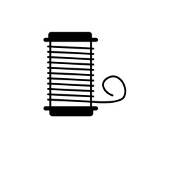 Spool of Threads, Sewing Solid Flat Vector Icon Isolated on White Background.