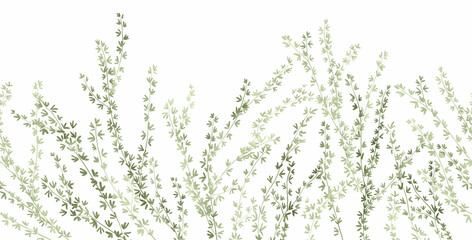 Beautiful seamless pattern with branches with leaves. Ready print design. Stock illustration.