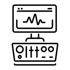 An outline icon of sound mixer device 