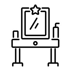 An outline icon of vanity mirror 