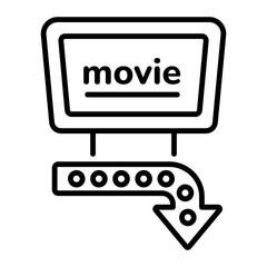 Outline icon of movie sign 