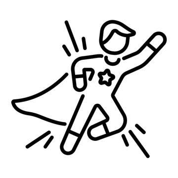 Linear icon of superhero costume  