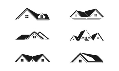 Set of house roof design vector