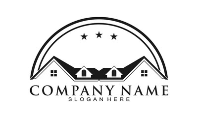 Obraz premium Star house building logo design vector