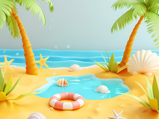 Fototapeta premium summer beach scene