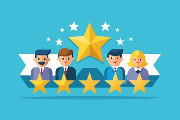 5 stars rating feedback, customer satisfaction, comment or giving product review, best reputation or ranking, assessment, excellent award concept, customer or client giving five stars feedback review
