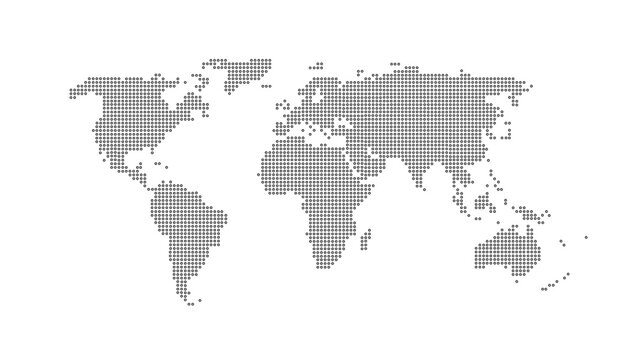 Fototapeta World map on white