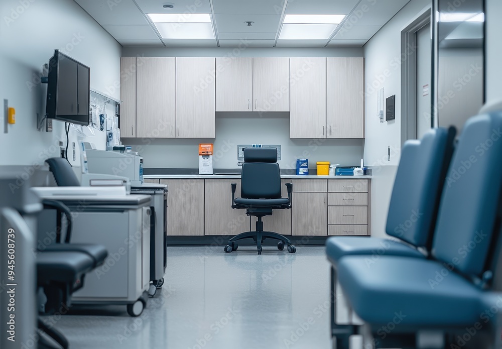 Poster Waiting Room in a Modern Healthcare Facility