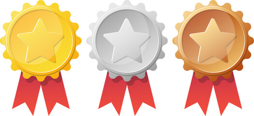 gold, silver and bronze medal