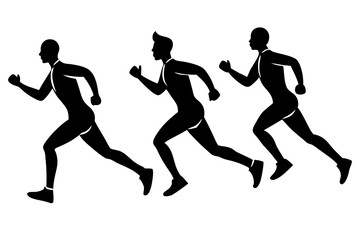 vector on running silhouette illustration