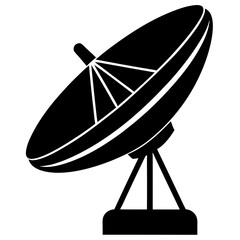 dish antenna silhouette vector 