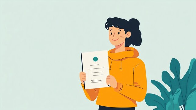 Employee Exhaling with Satisfaction as They Receive a Certificate for Completing a Reskilling Program