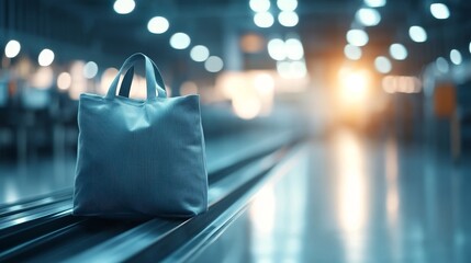 A cinematic moment of a bag being picked up just in time before the conveyor belt stops