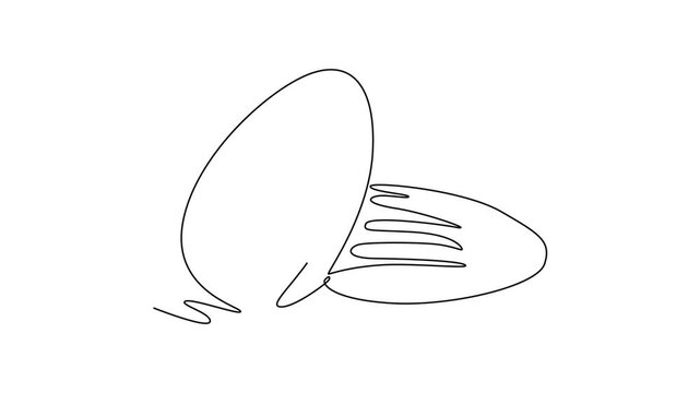 Animated self drawing of continuous line draw whole healthy organic raw almonds group for orchard logo identity. Fresh edible seed concept for fruit harvesting icon. Full length single line animation
