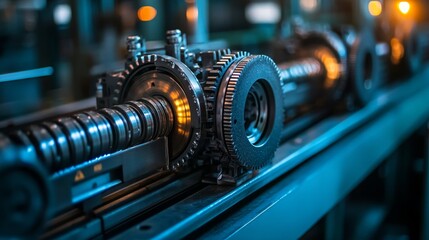 Fototapeta premium A close-up of the intricate machinery underneath the baggage claim conveyor belt