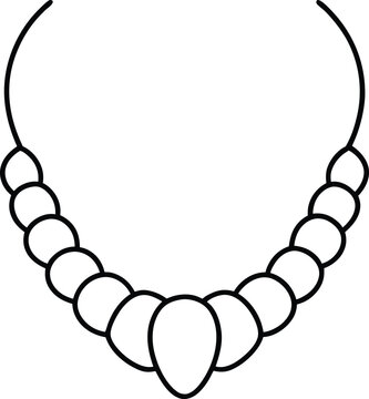 recommend clip art: Delightful line art of a simple seashell necklace perfect for kids to color and enjoy creating their own beach-themed designs
                    
                    